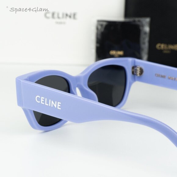 BRAND NEW Celine CL40197U 78A Shiny Lilac Smoke Unisex Cat Eye Sunglasses - Picture 7 of 9